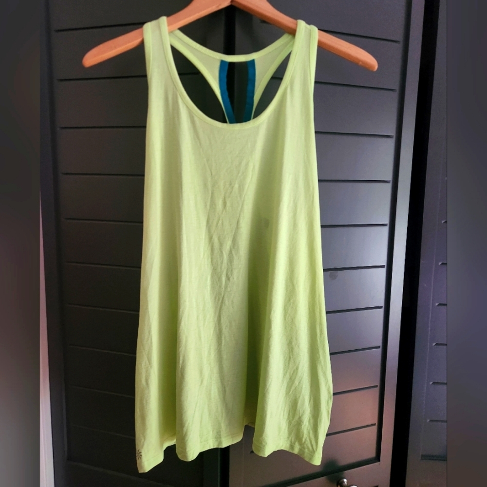 Yellow/green Athleta racerback tank top, women's XL